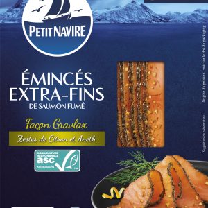 Emincés de saumon fumé zestes de citron & Aneth