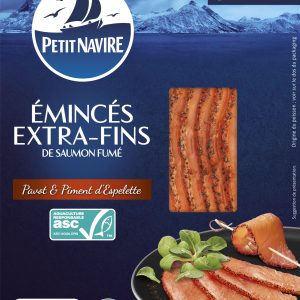 Emincés de saumon fumé pavot et piment d'espelette